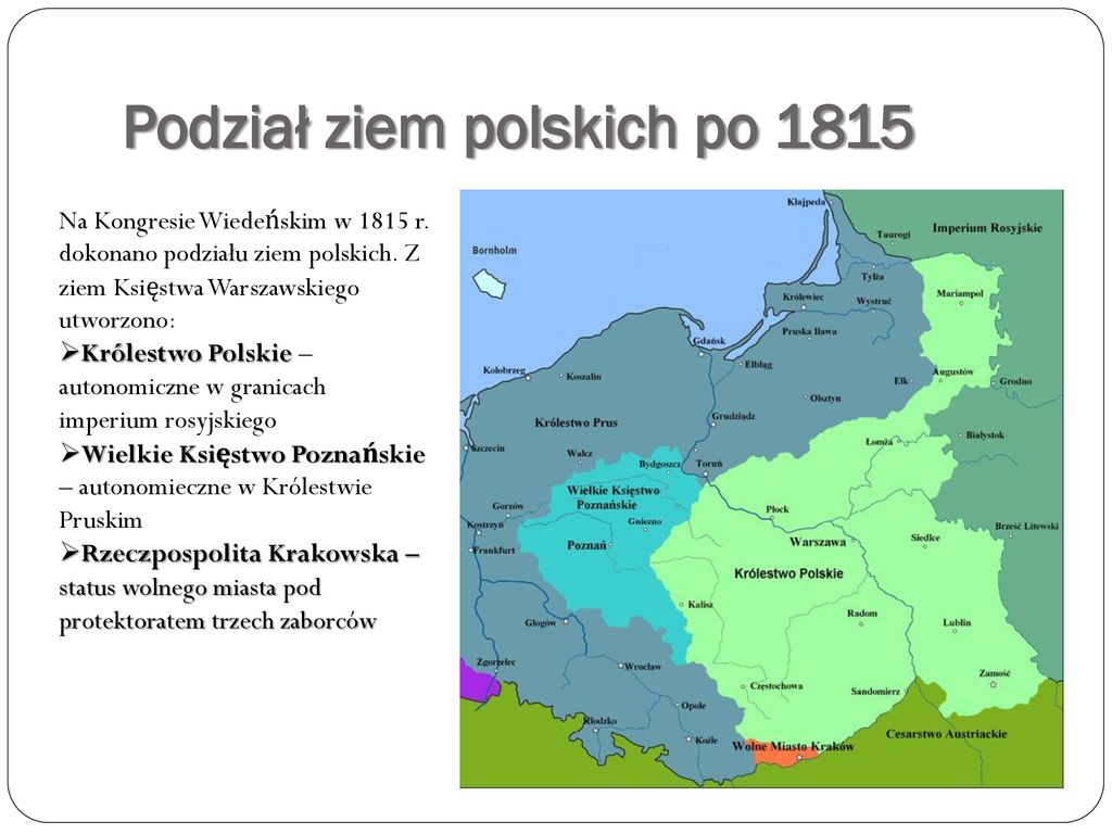 Ziemie Polskie Po Kongresie Wiedeńskim Ppt Pobierz 7238