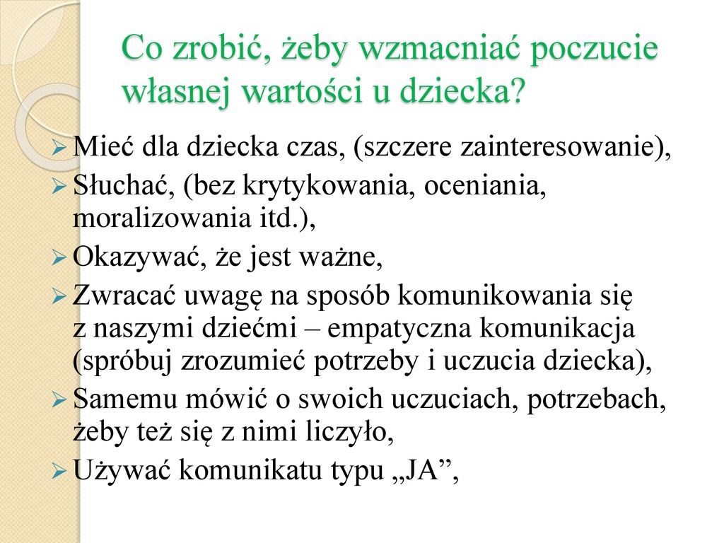 POCZUCIE WŁASNEJ WARTOŚCI U DZIECI I RADZENIE SOBIE ZE STRESEM - ppt pobierz