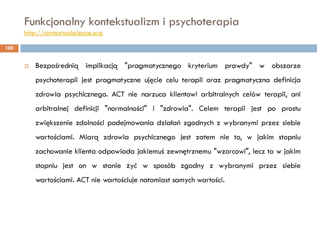 Funkcjonalny kontekstualizm i psychoterapia
