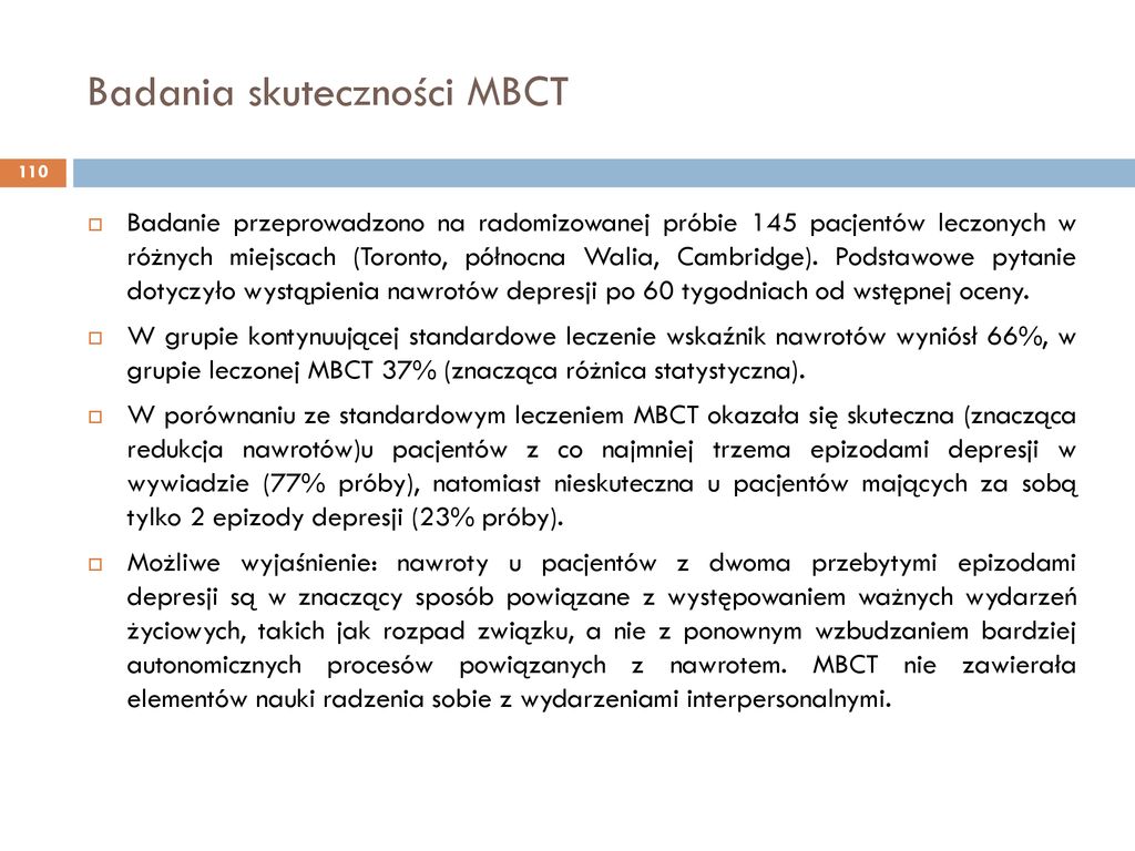 Badania skuteczności MBCT