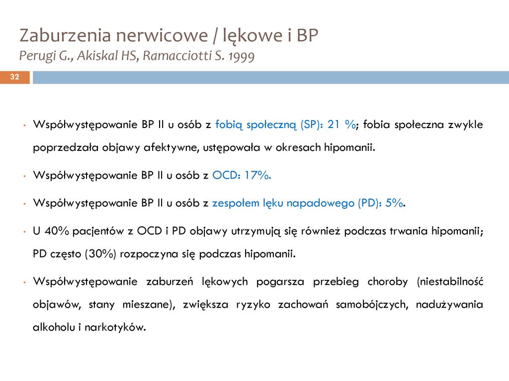 Zaburzenia nerwicowe / lękowe i BP Perugi G