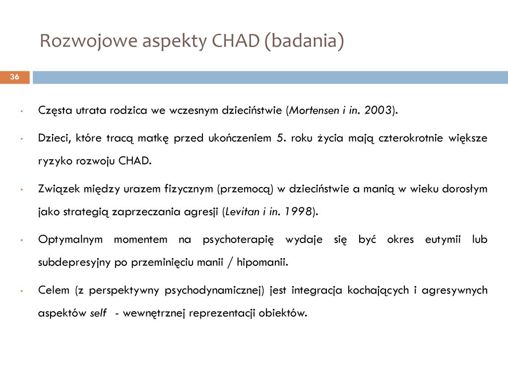 Rozwojowe aspekty CHAD (badania)