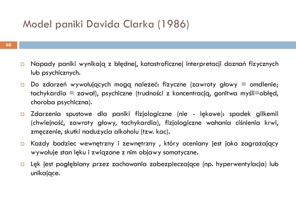 Model paniki Davida Clarka (1986)
