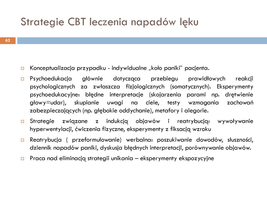 Strategie CBT leczenia napadów lęku