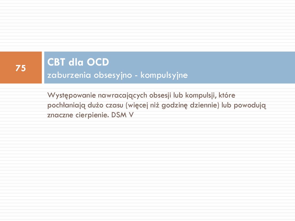 CBT dla OCD zaburzenia obsesyjno - kompulsyjne