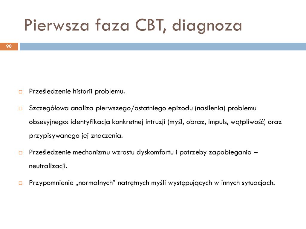 Pierwsza faza CBT, diagnoza