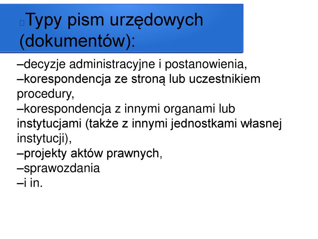 Typografia Pisma Urzędowego - Ppt Pobierz