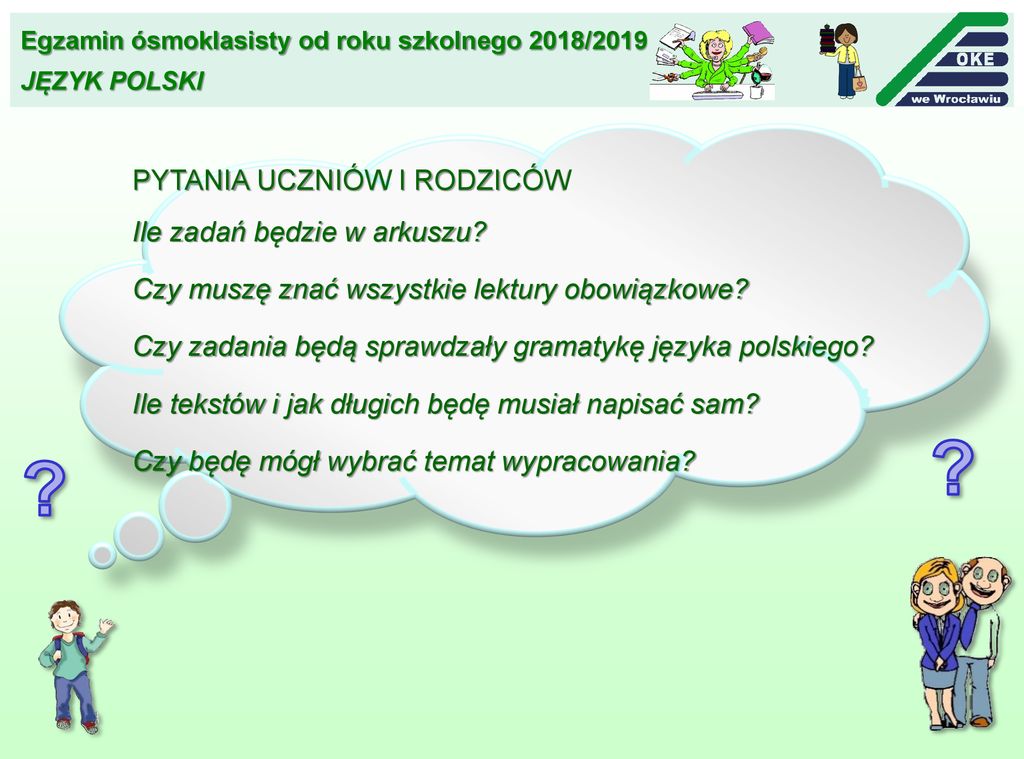 EGZAMIN ÓSMOKLASISTY OD ROKU SZKOLNEGO 2018/ Ppt Pobierz