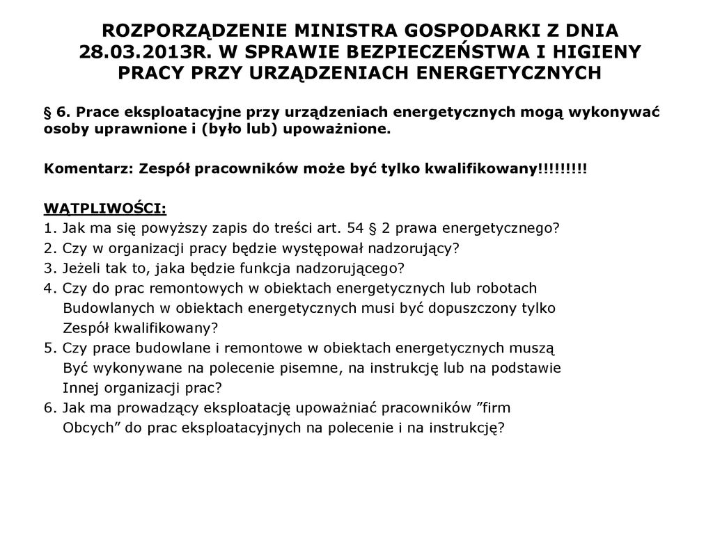 PRAKTYCZNE ASPEKTY W ZAKRESIE INTERPRETACJI ROZPORZĄDZENIA MINISTRA ...