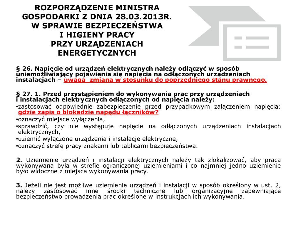 PRAKTYCZNE ASPEKTY W ZAKRESIE INTERPRETACJI ROZPORZĄDZENIA MINISTRA ...