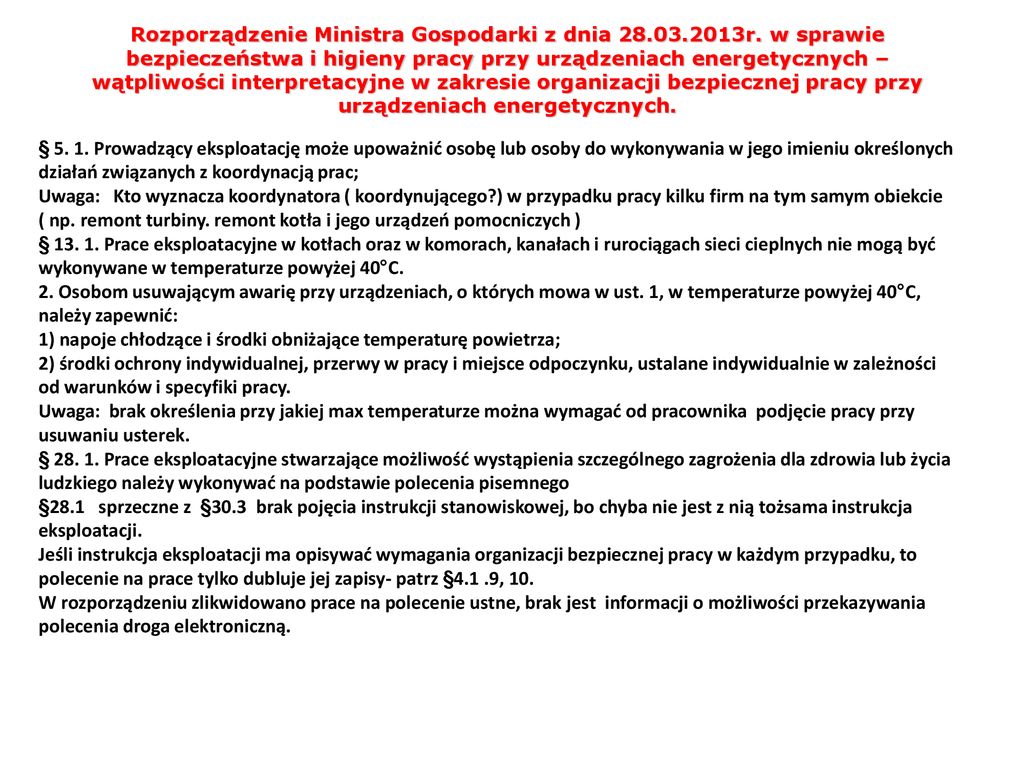 PRAKTYCZNE ASPEKTY W ZAKRESIE INTERPRETACJI ROZPORZĄDZENIA MINISTRA ...