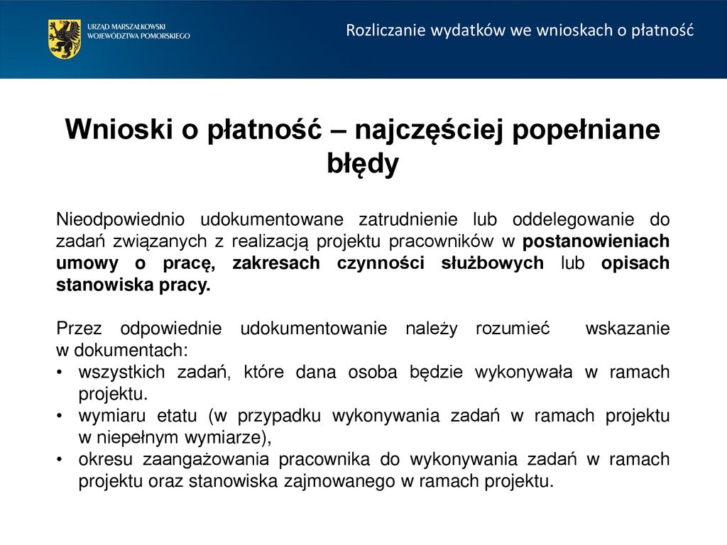 Rozliczanie Wydatków We Wnioskach O Płatność - Ppt Pobierz