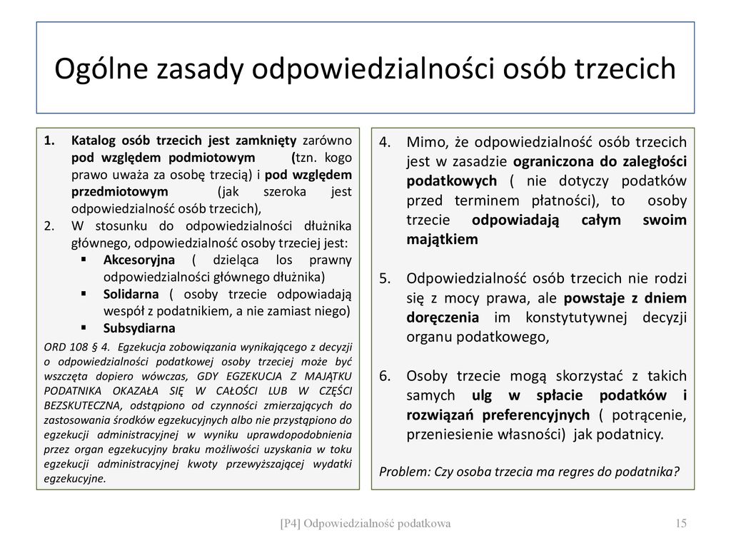 Odpowiedzialność Podatkowa - Ppt Pobierz