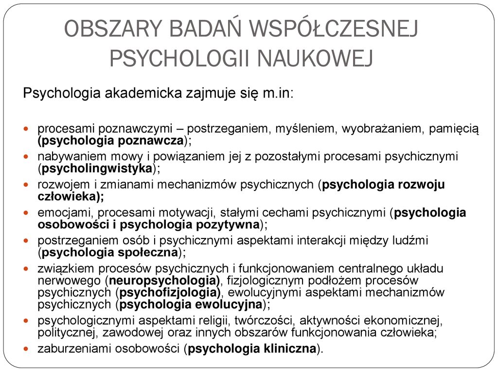 PSYCHOLOGIA JAKO NAUKA - Ppt Pobierz