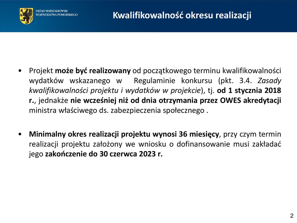 Zasady Kwalifikowalności Wydatków Projektu W Ramach Poddziałania Ppt ...