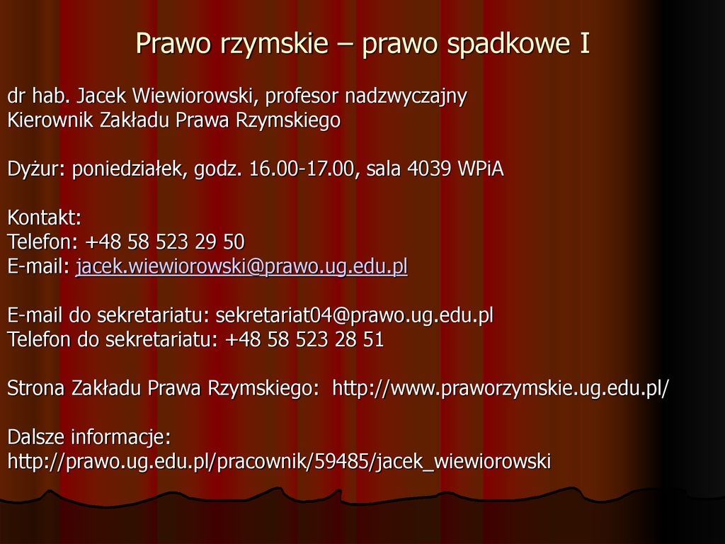 Prawo Rzymskie – Prawo Spadkowe I - Ppt Pobierz