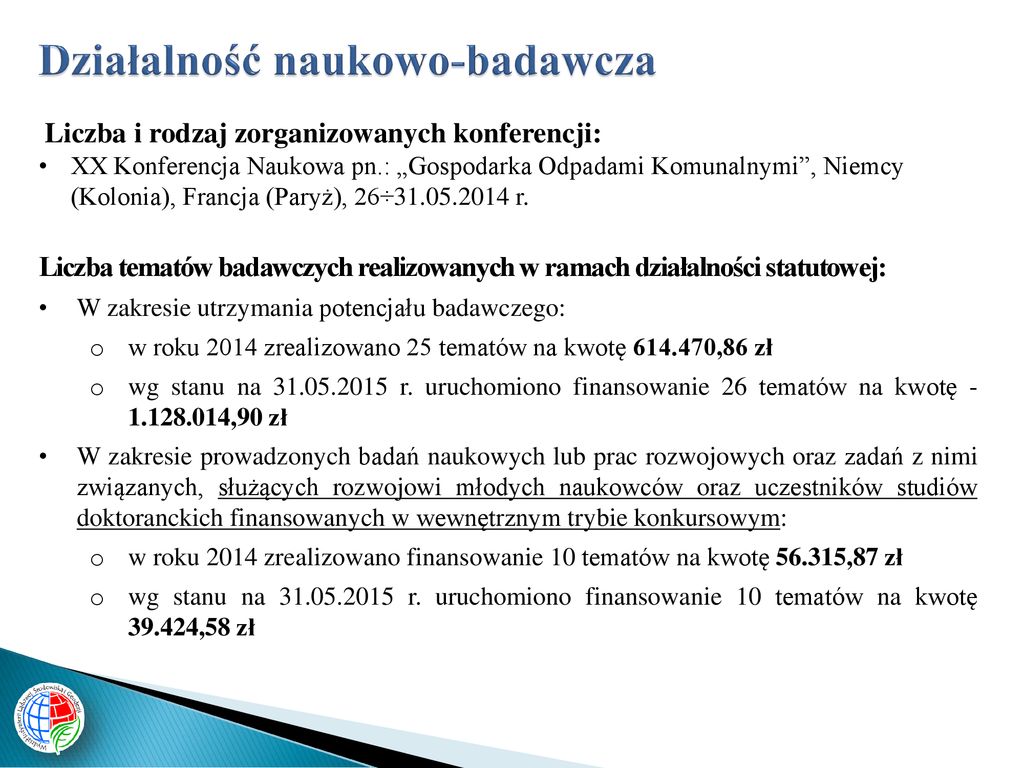 Sprawozdanie Z Działalności W Roku Akademickim 2014/ Ppt Pobierz