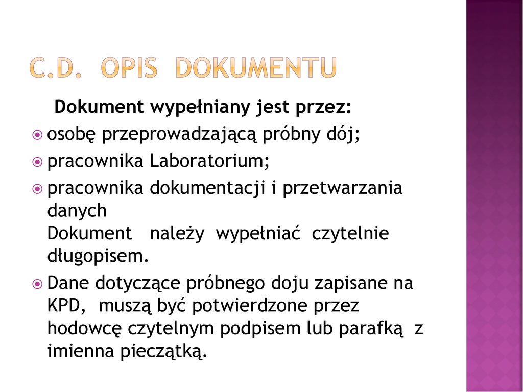 Karta Próbnego Doju Dokument źródłowy. - Ppt Pobierz