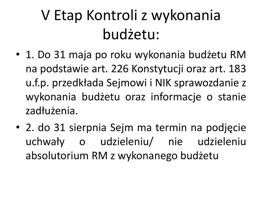 PRZYGOTOWANIE PROJEKTU USTAWY BUDŻETOWEJ NA ROK Ppt Pobierz