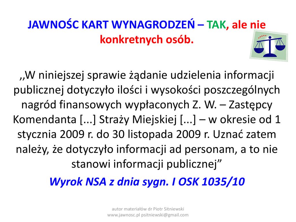 Wynagrodzenie Pracownika Jako Informacja Publiczna - Ppt Pobierz