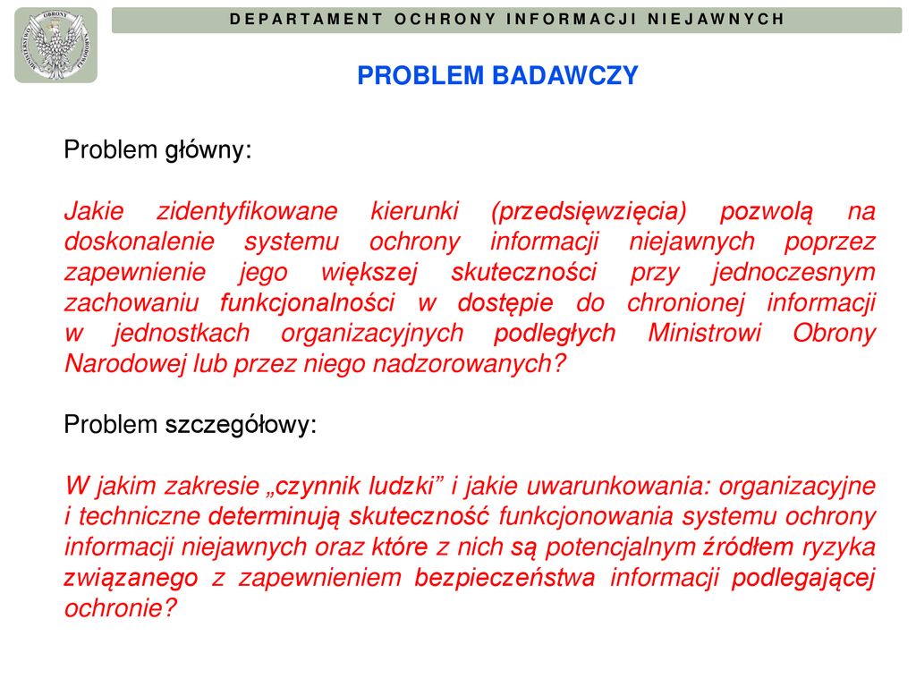 CZYNNIK LUDZKI JAKO POTENCJALNE ŹRÓDŁO ZAGROŻEŃ W SYSTEMIE OCHRONY ...