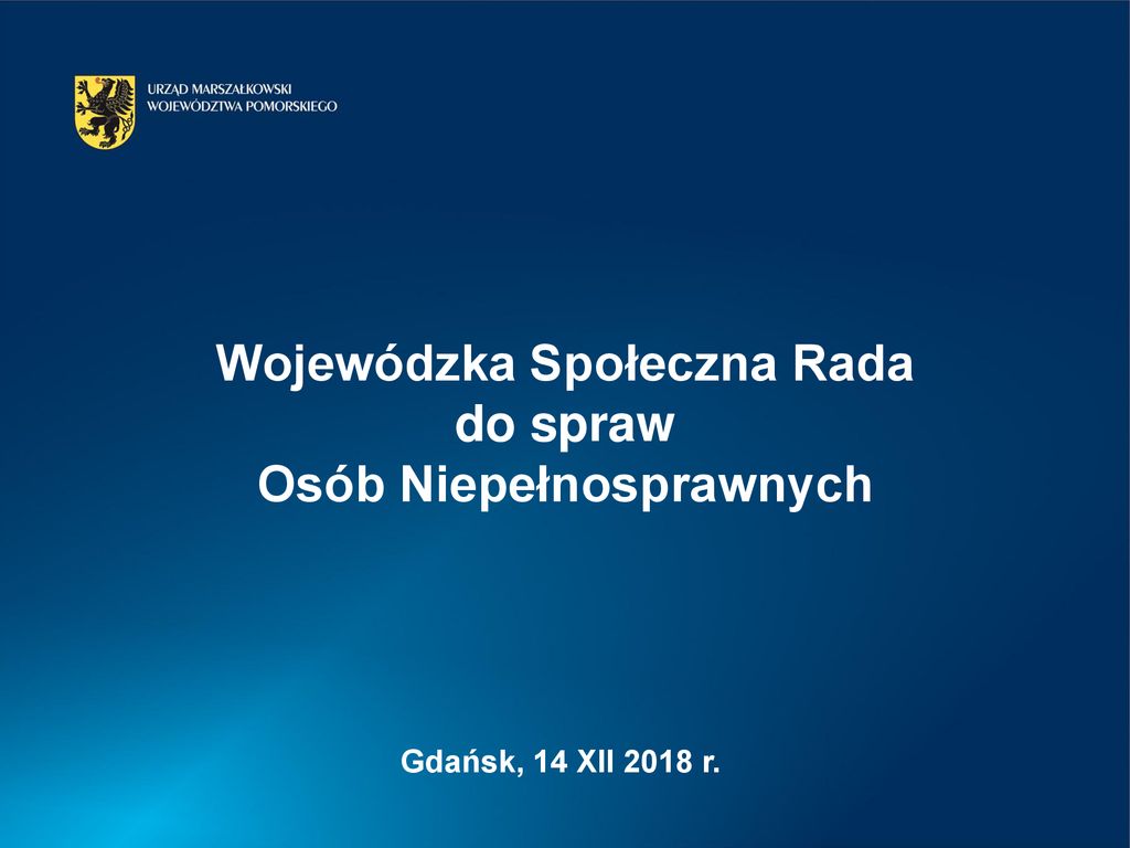 Wojewódzka Społeczna Rada Osób Niepełnosprawnych - Ppt Pobierz