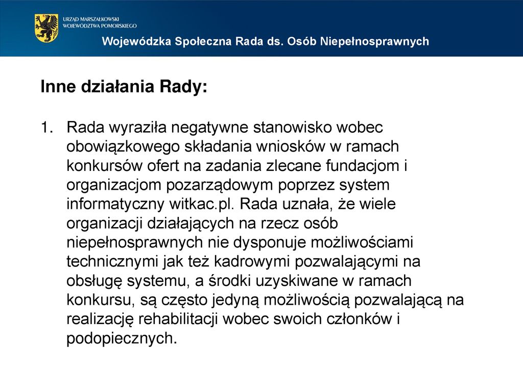 Wojewódzka Społeczna Rada Osób Niepełnosprawnych - Ppt Pobierz