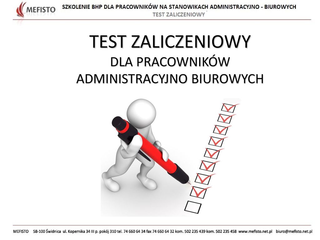 DLA PRACOWNIKÓW ADMINISTRACYJNO BIUROWYCH - Ppt Pobierz