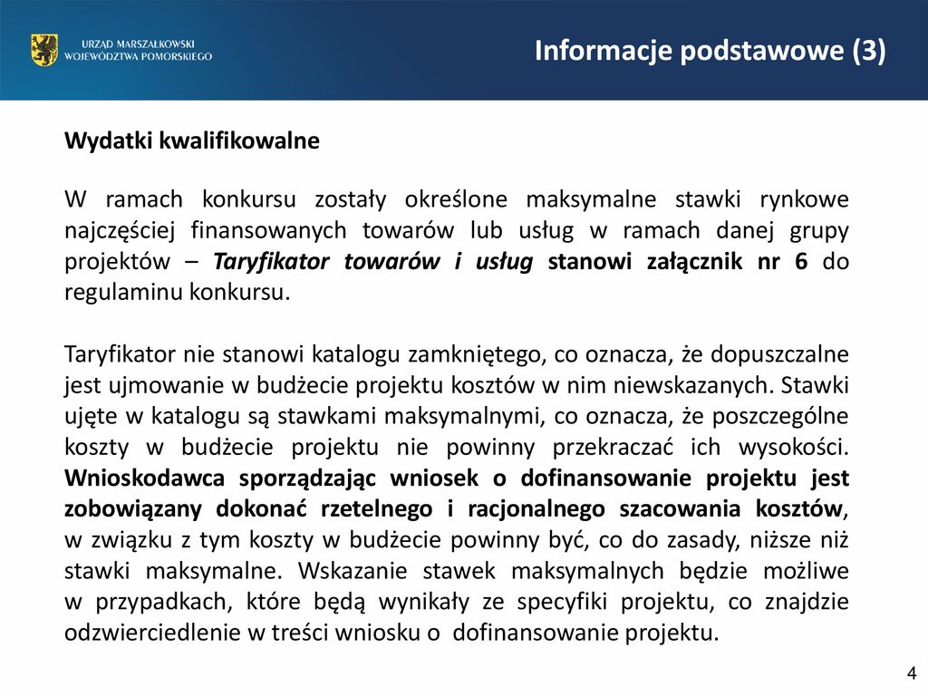 Zasady Kwalifikowalności Wydatków Projektu W Ramach Poddziałania Ppt ...