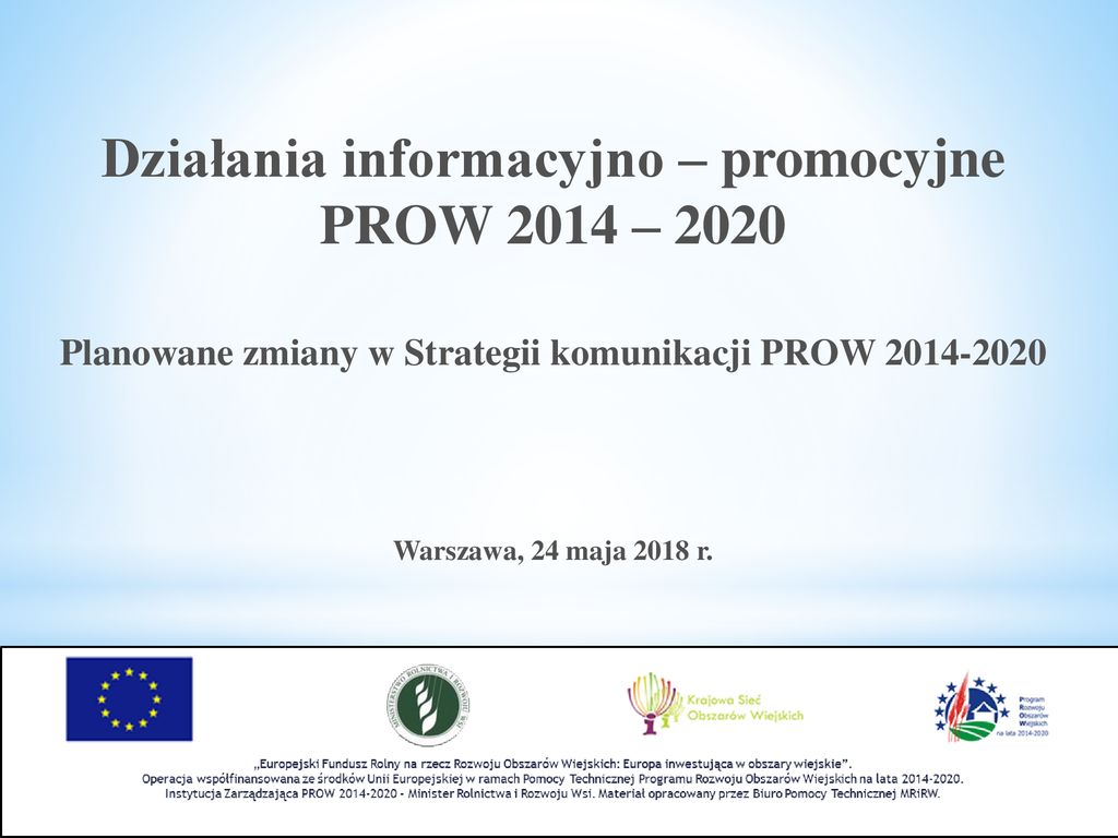 Działania Informacyjno – Promocyjne PROW 2014 – Ppt Pobierz