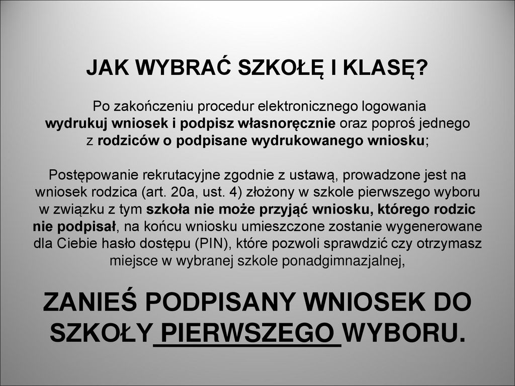 REKRUTACJA DO SZKÓŁ PONADGIMNAZJALNYCH I PONADPODSTAWOWYCH Ppt Pobierz