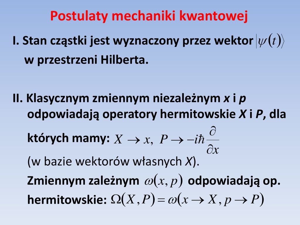 II. Matematyczne podstawy MK - ppt pobierz