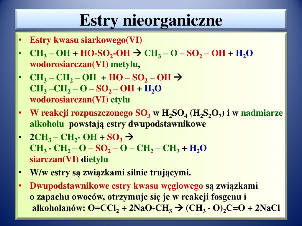 Reakcje estryfikacji i estry - ppt pobierz