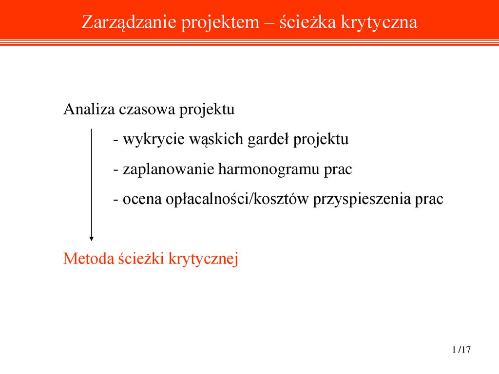 Zarządzanie Projektem – ścieżka Krytyczna - Ppt Pobierz