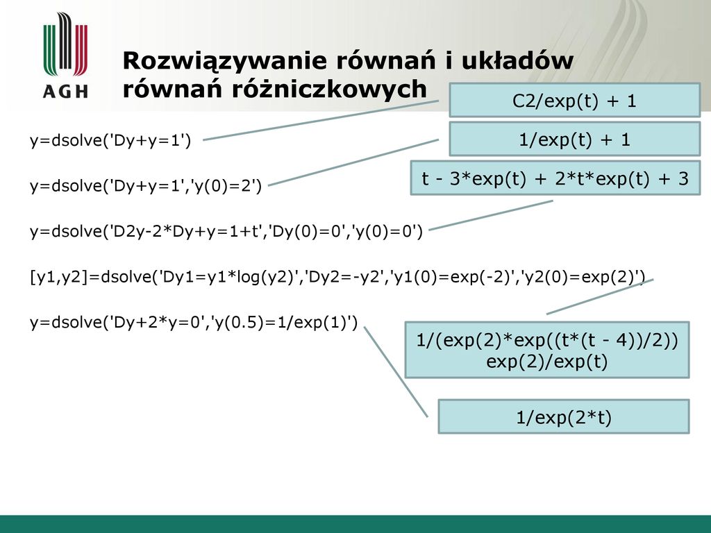 Obliczenia W Matlabie Obliczenia Symboliczne - Ppt Pobierz