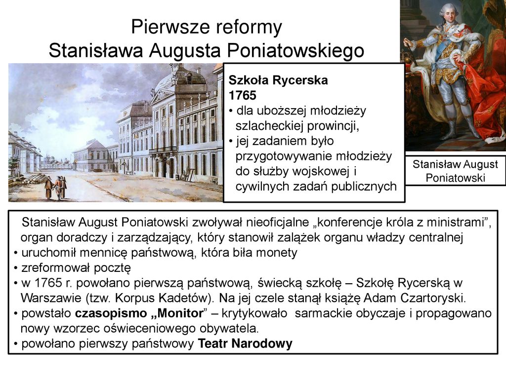 Pierwsze reformy Stanisława Augusta Poniatowskiego