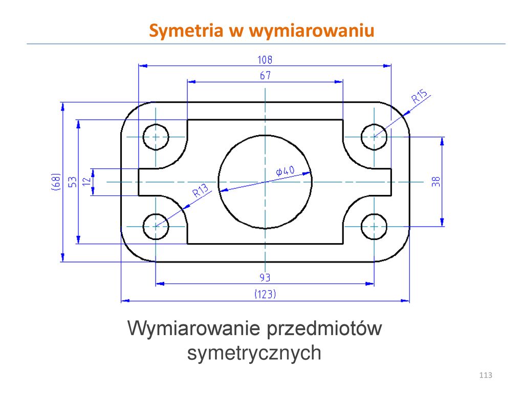 Symetria w wymiarowaniu