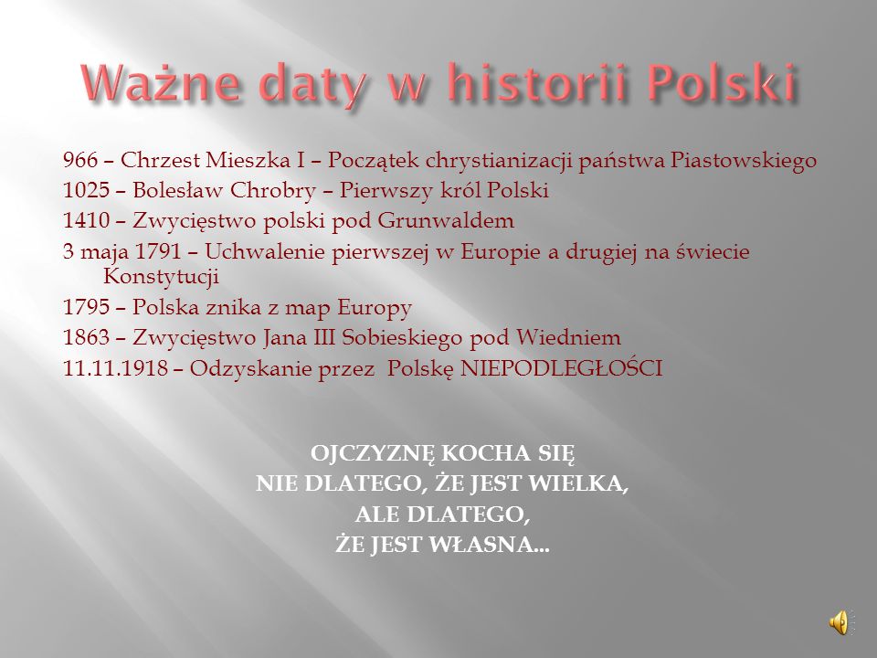 Ważne daty w historii Polski