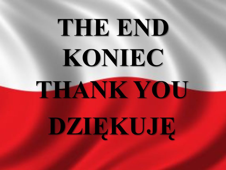 THE END KONIEC THANK YOU DZIĘKUJĘ