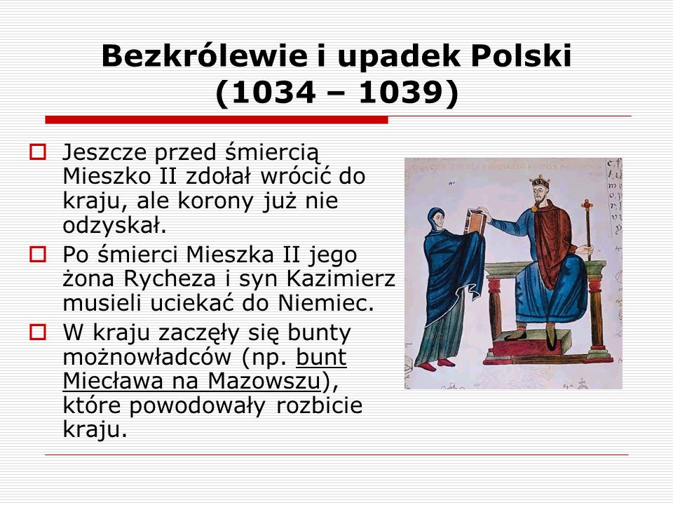 Bezkrólewie i upadek Polski (1034 – 1039)
