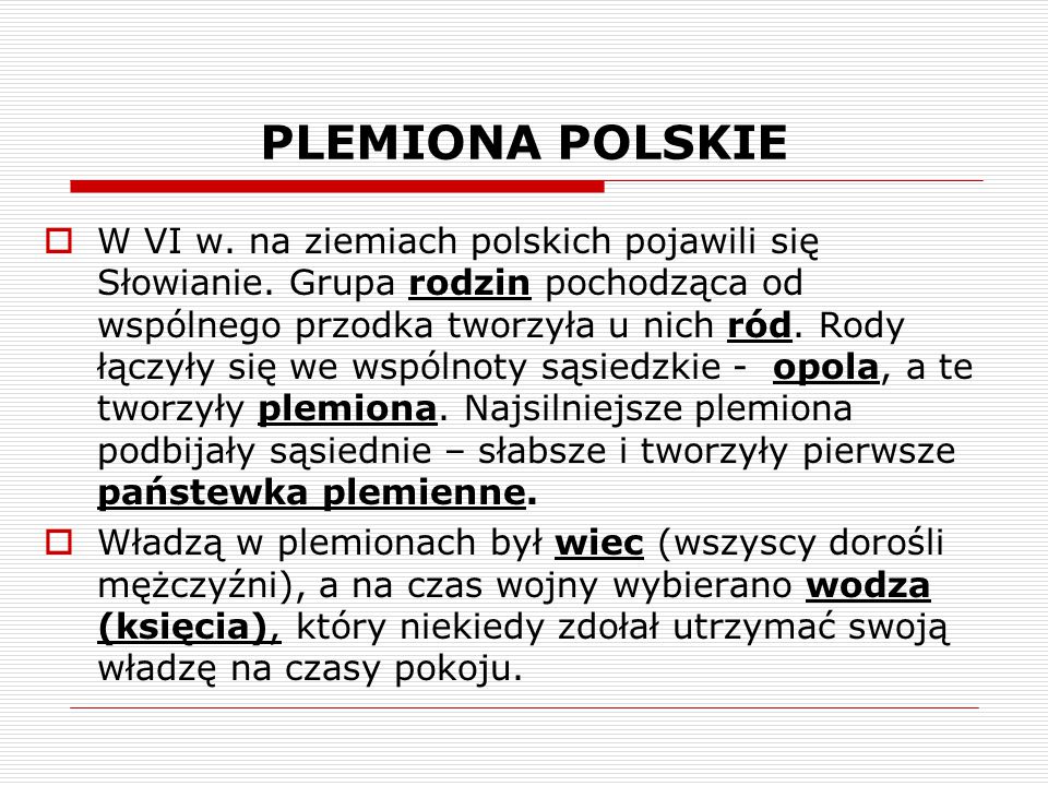 PLEMIONA POLSKIE