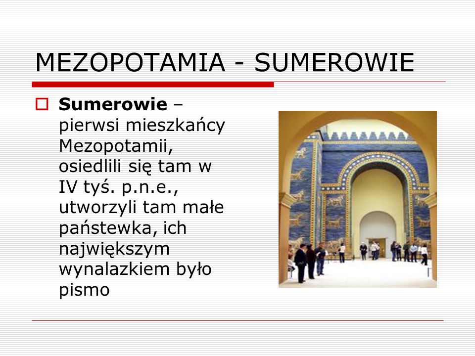 MEZOPOTAMIA - SUMEROWIE