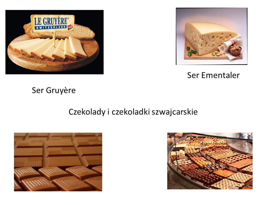 Ser Ementaler Ser Gruyère Czekolady i czekoladki szwajcarskie