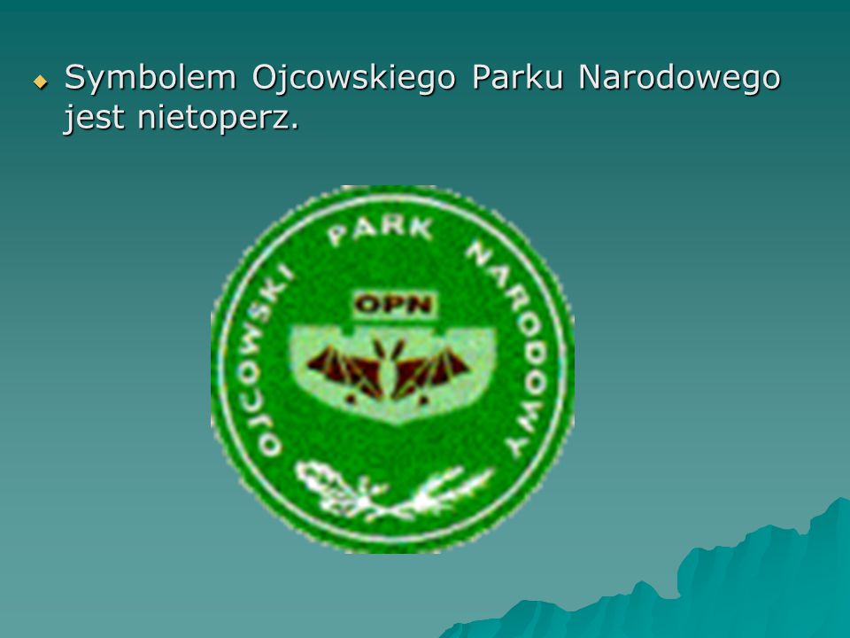 Symbolem Ojcowskiego Parku Narodowego jest nietoperz.