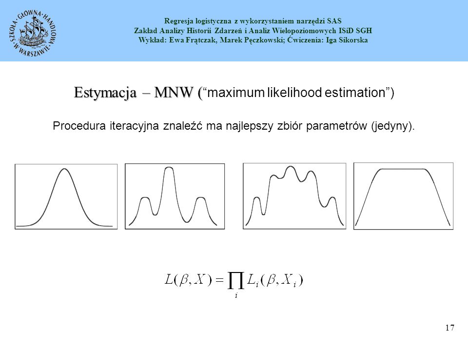 Estymacja – MNW ( maximum likelihood estimation )