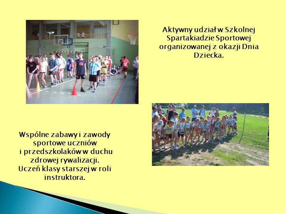 Wspólne zabawy i zawody sportowe uczniów