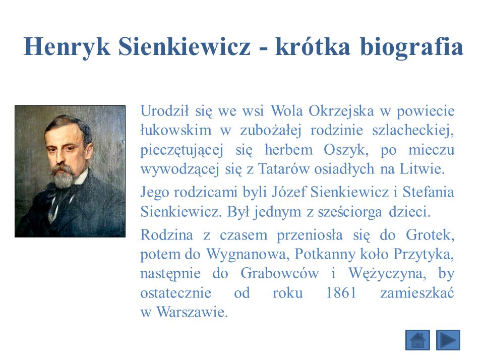 Henryk Sienkiewicz - krótka biografia