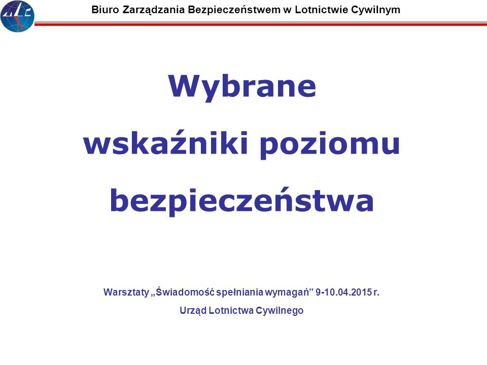 Biuro Zarz Dzania Bezpiecze Stwem W Lotnictwie Cywilnym Ppt Pobierz