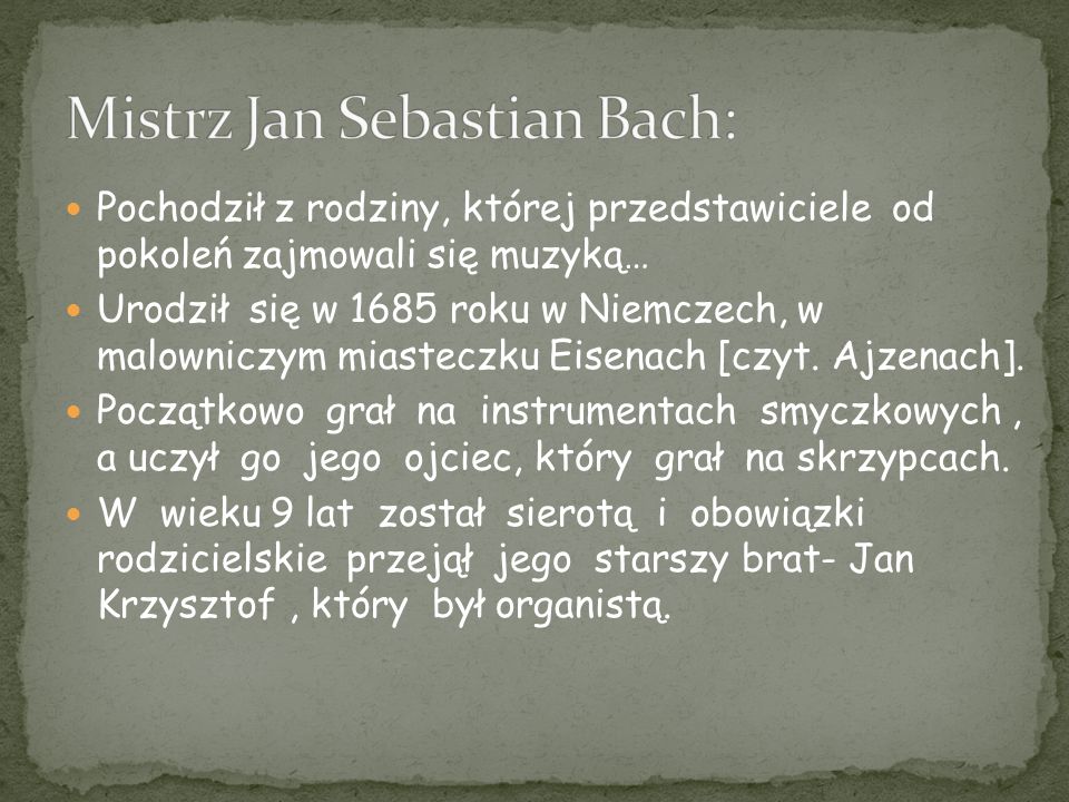 Mistrz Jan Sebastian Bach: