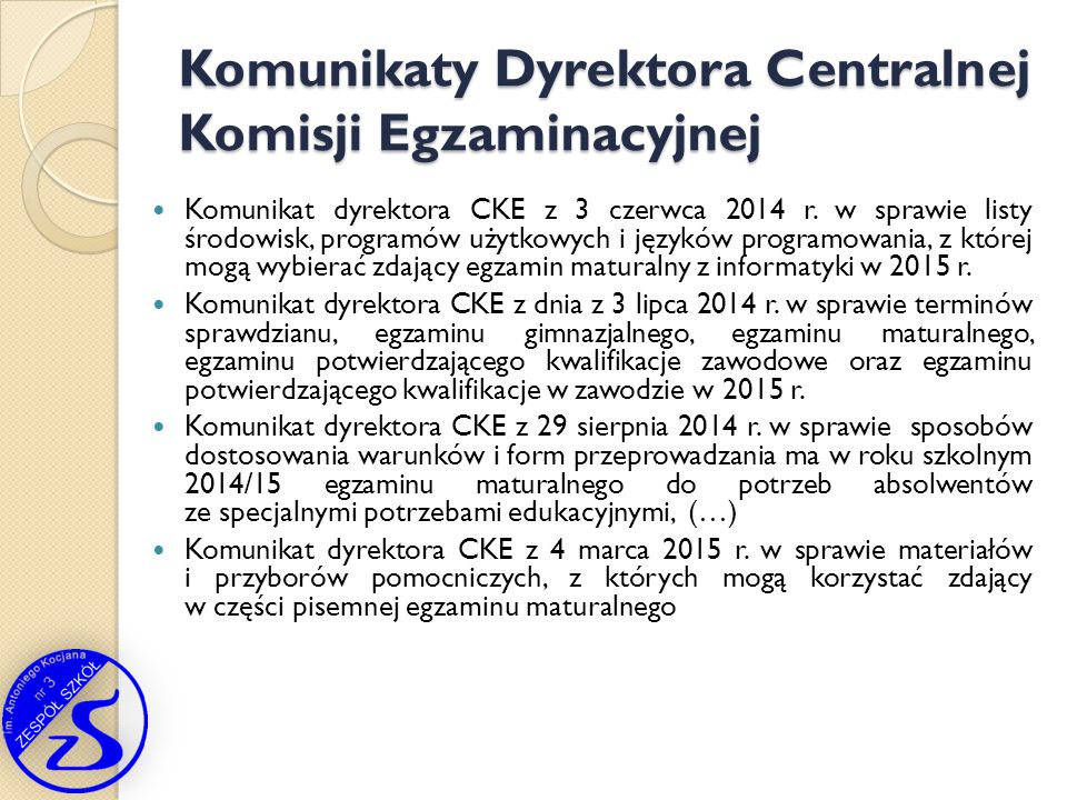 Informacje Dla Zdających - Ppt Pobierz